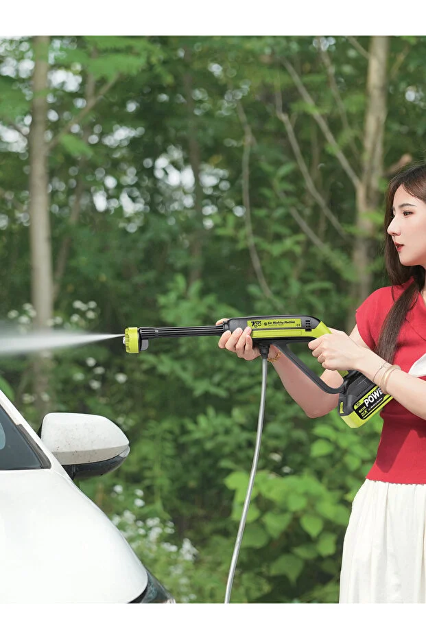 Akülü Şarjlı Yüksek Basınçlı Araç ve Bahçe Yıkama Temizleme Tabancası | 2 Batarya, 5m Hort